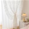 Generico Tende per Il Soggiorno, Tenda in Pizzo Francese Retrò a Doppio Strato Tendaggi Decorativi per La Casa Tende Oscuranti per La Camera Da Letto Ufficio(W*H:200x270cm(79x106inch), White(Hooks Top))