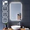 SIRHONA Specchio Bagno 80 x 50 cm con Retroilluminazione a LED Specchio Bagno con Specchio Antinebbia a LED con Interruttore Antiappannamento, per Il Trucco della Camera da Letto del Bagno