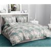 Tata Home Set Copripiumino Piazza Mezza in Cotone con Sacco Piumino 200x200 cm e Federa 50x80 cm Parure Copripiumino Made in Italy Fantasia Foglie Mod. Ginko Colore Verde