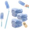 DAOOZHU Kit Completo per la Pulizia della Casa con Swiffer 32 Pezzi 30 Panni Cattura Polvere 1 Manico Regolabile con Asta Estensibile per Pavimenti Mobili Angoli e Tappeti Adatto a Tutte le Superfici