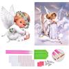 DOUKOYEE Angel Diamond Painting Kit Completo Fiori, Angeli Pittura Diamante 5D Adulti Bambini Diamantini Stitch DIY Crystal Art, Decorazione Casa e Pareti Creazione mosaici (C)