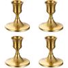 Romadedi Candelabro oro candele da tavolo - Set di 4 piccoli portacandele in metallo vintage moderno decorazione per matrimonio, tavolo, Natale, avvento, soggiorno, corona dell'Avvento