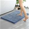 Mateju Tappetino da Bagno Lavabile, Tappetini Bagno in Microfibra Ciniglia, Tappeto Bagno Assorbente Antiscivolo, Tappetino Bagno Assorbente per Bambini Adulti Animali Domestici (50*80CM,Blu nebbioso)