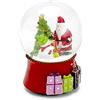 Mousehouse Gifts Divertente palla di neve con musica per tutta la famiglia (Babbo Natale musicale e pupazzo di neve 2)
