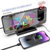 ThreeH Proiezione Sveglia RGB Radio Sveglia Sul Soffitto Proiettore Ruotabile A 180° Orologio Colorato Digitale Per Camera Da Letto Porta Di Ricarica USB Schermo A Specchio Nero