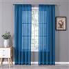 Tollpiz Tende velate in lino testurizzato, per camera da letto, filtrano la luce, con tasca per asta, tende in voile per soggiorno, 137 x 213 cm di lunghezza, blu classico, set di 2 pannelli