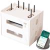 Catekro Ripiano per Router Wifi e Decoder, Armadio e Mensola a Parete, Scatola di Immagazzinaggio in Legno (Bianco)