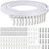Jetec Flessibile Binario per Tende da Soffitto Curvo Binari di Tendaggio a Soffitto con Montaggio Accessori per Tenda da Doccia Finestre Ospedale Stanze Divisore (Bianco, 5 m)