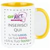 GIFART Tazza Personalizzata in Ceramica Colazione Vari Colori - 330 ml Personalizzabile con scritta, foto o logo - Regalo Festa della Mamma, Papà, fidanzata (Giallo)
