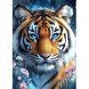 DAERLE Pittura Diamante Tigre luminosa Fai Da Te, 5D Diamond Painting Kit Completo per Adulti, Diamant Painting per Bambini, Decorazioni per Casa 30x40cm, Fiori di tigre