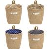 QH-Shop Borsa Portaoggetti da Parete Appeso, 4 Pezzi Tasche Portaoggetti in Lino Cotone Organizzatore da Appendere Sacca per Casa Bagno e Ufficio