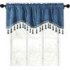 GIVBRO - Tende a strati per cucina con nappe, in pizzo, ideali per caffè, bar, finestre per decorazione della casa, blu, 180 * 40 cm