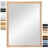 PrimeLuxe Specchio da parete 30 x 100 cm (dimensioni esterne), in faggio naturale, colore e dimensioni a scelta, specchio per il bagno e il corridoio, con cornice in legno, prodotto in Germania