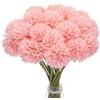 Fonyiunce Fiori di Ortensia Artificiale, 12 Pezzi di Fiori di Palla di Crisantemo di Seta, per la Decorazione del Giardino di Casa, Bouquet da Sposa, Composizione Floreale, Centrotavola (rosa)