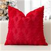 JOTOM Set di 1 fodera per cuscino natalizia 50x50cm Albero di Natale decorativo morbido cuscino invernale per la casa, letto, divano, sofà (Rosso)