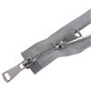 ROWCES 5# 60/70/80/90/100/120/150cm Doppi cursori Chiusura automatica con cerniera in metallo Cerniera per giacca, Grigio, 70cm