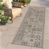 TAPISO Melissa Tappeto Corridoio Pelo Corto Passatoia Runner Design Vintage Mosaico Geometrico Nero Marrone Indoor Outdoor Corridoio Cucina Sala Terrazza Balcone Oeko-Tex 70 x 210 cm