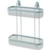 Inbagno Mensola Rettangolare Bagno In Acciaio Verde Acqua - Doppio Ripiano - Doppio Fissaggio L 32 Cm - Linea Taki