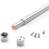 Sinzau - Asta estensibile per guardaroba, in acciaio inox, con terminali (32-52 cm)