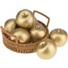Meiwlong 6 mele artificiali dorate realistiche in plastica per decorazione della casa, feste, festival, cucina, Natale, 6 pezzi