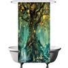 Ulticool Tenda da doccia - Albero di Elfo Magia Foresta Natura - 120 x 200 cm - Lavabile - Impermeabile - con 8 anelli - Fiaba Elfo Albero Magico Foresta Natura