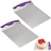 DAWRIS Paletta per Torta, Sollevatore per Torta, 2 Pezzi in Acciaio Inox Salva Torta Salva Torta con Manico Accessori per Torte, Pizza, Ideale Come Base per Torte e Pala per Pizza