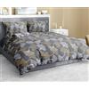 Tata Home Set Copripiumino Matrimoniale in Cotone con Sacco Piumino 250x200 cm e Federe 50x80 cm Parure Copripiumino Made in Italy Fantasia Foglie Mod. Ginko Colore Giallo