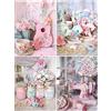 DCIDBEI 30 x 40 cm 4 Pezzi Pittura con Diamanti Rosa per Adulti, Diamond Painting Vaso di Fiore, Puzzle Diamante per Bambini, Decorazione del Desktop per Soggiorno/Camera da Letto Donna