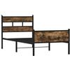 vidaXL Giroletto Senza Materasso Rovere Fumo 90x200 cm in Truciolato, Letto Singolo, arredo Camera da Letto, Telaio Letto, Mobile per Camera da Letto