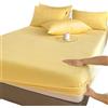 LUKYWANG Lenzuola Flanella Lenzuolo con angoli elasticizzato caldo e spesso, coprimaterasso invernale in flanella regolabile, biancheria da letto in velluto, misure 90/160/180/200 Lenzuola Letto(Yellow,160x200