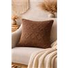 B O S A L O N I Federa Cuscino 45x45 cm BOSALONI HOME Atelier Collection, Copricuscino Decorativo Jacquard a Quadretti con Zip Nascosta, Fodera Elegante per Divano, Letto e Salotto Moderno (Marrone Amande)