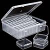 Mikihat Scatola di Plastica Trasparente con Scomparti, Scatola di Stoccaggio per Perline, 30 Pezzi Scatole con Coperchio Piccole, Scatola per Perle, Pillole, Gioielli, Orecchini, Paillettes