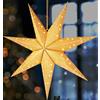 BRUBAKER Stella di Natale da appendere con attacco E14, 60 cm, set di stelle di carta con cavo da 3,5 m, stella d'avvento 3D, decorazione per finestra, decorazione da appendere, oro