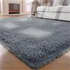 HOKXUAN Tappeto Salotto Moderno Pelo Corto 140 x 180 cm Antiscivolo Morbido e Soffice Tappeto Lungo Shaggy Tappeti Salotto Confortevole Tappetino per Soggiorno e Camera da Letto, Grigio Scuro