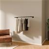 pamo Asta appendiabiti a parete 105 cm Nero - in stile industriale | Montaggio a parete e a soffitto con tubo idraulico I Appendiabiti da parete per camera da letto e spogliatoio