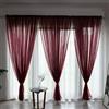 BOYOUTH - Tende in voile tinta unita, con tasca per finestra, per camera da letto, soggiorno, hotel, rosso vino, 1 pannello, 100 x 200 cm
