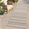 TAPISO Melissa Tappeto Corridoio Pelo Corto Passatoia Runner Design Etnico Geometrico Righe Marrone Panna Indoor Outdoor Corridoio Cucina Sala Terrazza Balcone Oeko-Tex 80 x 200 cm