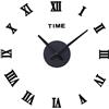 Uposao Orologio da parete grande DIY moderno Adesivi a specchio 3D Orologio Orologio da parete Orologio moderno senza cornice Orologio da parete con numeri romani Decorazione per l'home office Rimovibile