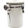 Atliberswo Barattolo caffe inox 1,8L crema ermetico per chicchi di caffè | Chiusura sottovuoto, indicatore data, acciaio inox 304, valvola silicone, con cucchiaio per caffè tè e frutta secca