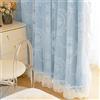 Generico Tende per Il Soggiorno, Tenda in Pizzo Francese Retrò a Doppio Strato Tendaggi Decorativi per La Casa Tende Oscuranti per La Camera Da Letto Ufficio(W*H:150x270cm(59x106inch), Blue(Grommet Top))