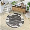 TAPISO Sari Tappeto Salotto Moderno Rotondo Pelo Corto Nero Grigio Astratto Salotto Sala Camera Oeko-Tex 130 x 130 cm