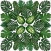 QUOZUO 98 pezzi 8 tipi di Foglie di Palma Artificiali con gambo, Foglie di monstera, Tropicali Foglie di Piante decorazione per Feste hawaiane, Giungla