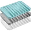 Jinlaili 3PCS Porta Sapone Silicone, Portasapone con Scarico, Portasapone Scatola di Sapone per Spugne Bagno Doccia Cucina, Portasapone Portatile, Sapone Scatola Organizzatore Saponetta Contenitore