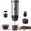 NCONCO Macchina per caffè espresso portatile da viaggio, macchina da caffè elettrica per auto, 12 V, autoscaldante con USB C, per auto e casa, macchina da caffè 3 in 1 (argento)