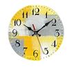 DOTBUY-SHOP Orologio da Parete Moderno Digitale, Moderni Vintage Orologio da Muro Silenzioso Particolare, per Cucina, Camera da Letto, Soggiorno (Grigio Giallo,30cm)