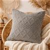B O S A L O N I HOME Federa 45x45 Grigio Cenere, copricuscino decorativo jacquard con zip nascosta, fodera elegante per cuscino arredo salotto, camera da letto e divano moderno - Grigio Cenere