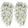 higyee Piante Artificiali Da Esterno - 2 Pezzi Di Fiori Finti Pendenti Realistici | Fiori Pendenti Artificiali Resistenti Ai Raggi UV | Piante Finte Da Esterno Per La Casa, Il Giardino E Il Portico (Bianco)