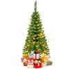 KOMFOTTEU Albero di Natale Artificiale 135/200/225 cm, Albero di Natale con Luci LED Incorporate e Supporto in Metallo, Christmas Tree con Rami in PVC, per Casa, Negozio, Ufficio, Feste (S)