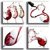 Printerland Quadri Moderni VINO 4 pezzi quadretti Stampa Tela CANVAS Arredamento XXL Arredo soggiorno salotto camera da letto cucina ufficio bar ristorante pub printerland.it (4 pezzi 40x40 cm cad.)
