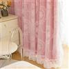 Generico Tende per Il Soggiorno, Tenda in Pizzo Francese Retrò a Doppio Strato Tendaggi Decorativi per La Casa Tende Oscuranti per La Camera Da Letto Ufficio(W*H:300x270cm(118x106inch), Pink(Grommet Top))